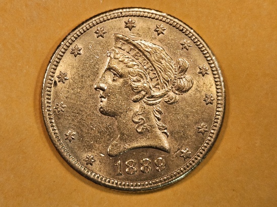 GOLD! Brilliant AU-BU 1889-S Gold Liberty Head $10 Eagle
