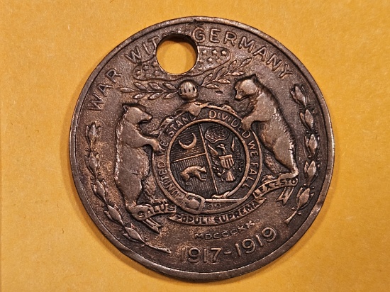 1919 War With Germany Medal For Service