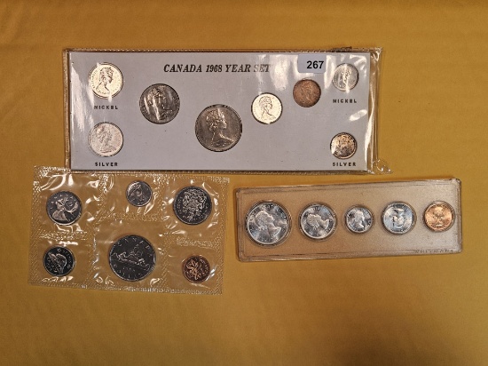 Three Silver Canadian Coin sets