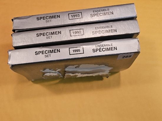 1992, 1993 and 1995 Canadian Specimen Sets