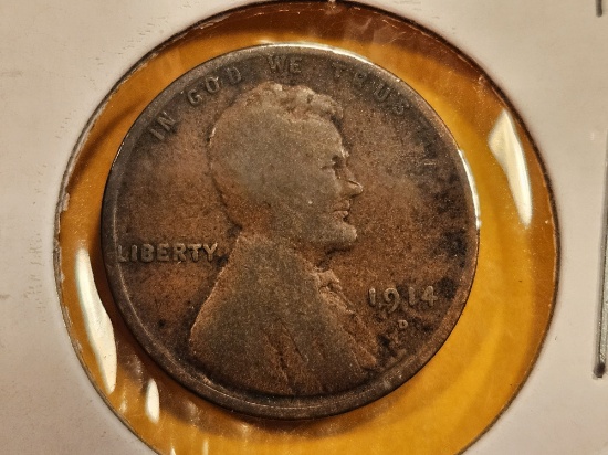 ** KEY DATE 1914-D Wheat cent in Very Good