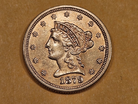 GOLD! Brilliant About Uncirculated plus 1879 Gold $2.5 Liberty Head