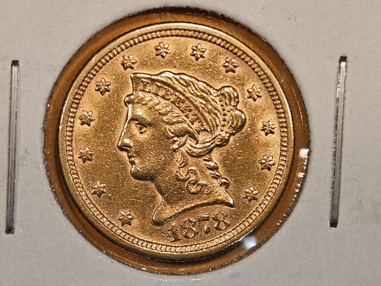 GOLD! Brilliant About Uncirculated plus 1878 Gold $2.5 dollars