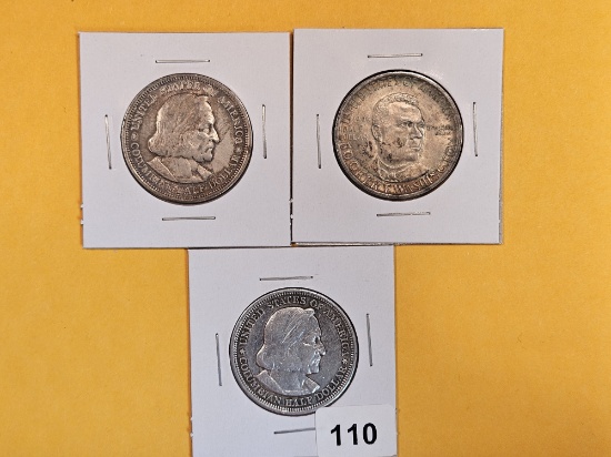 Three silver Commemorative Half Dollars