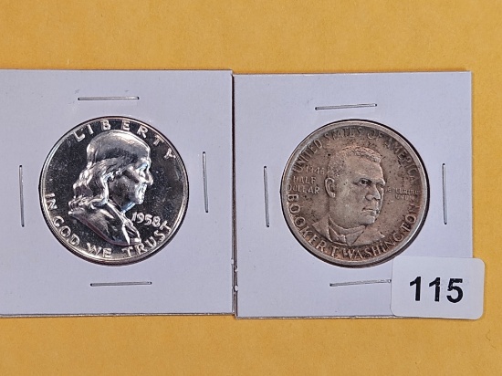 Proof Franklin and Commem Silver Half Dollars