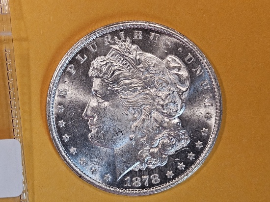 Choice Brilliant Uncirculated plus 1878-S Morgan Dollar