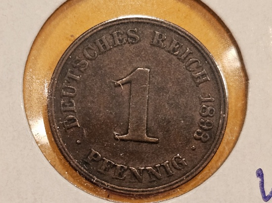 1893-J Germany 1 pfennig