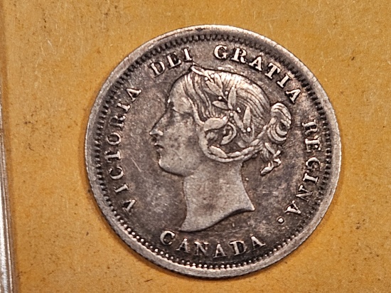 1858 Canada silver 5 cents
