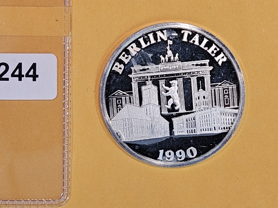 1990 Proof Deep Cameo silver Berlin-taler