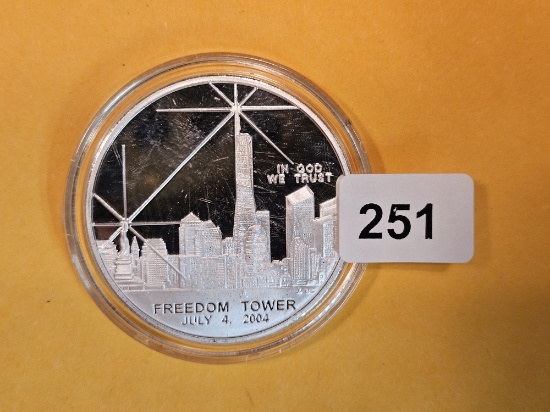 Freedom Tower Proof Deep Cameo Silver Medal