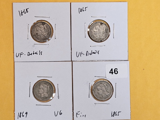 Four 3-Cent Nickels