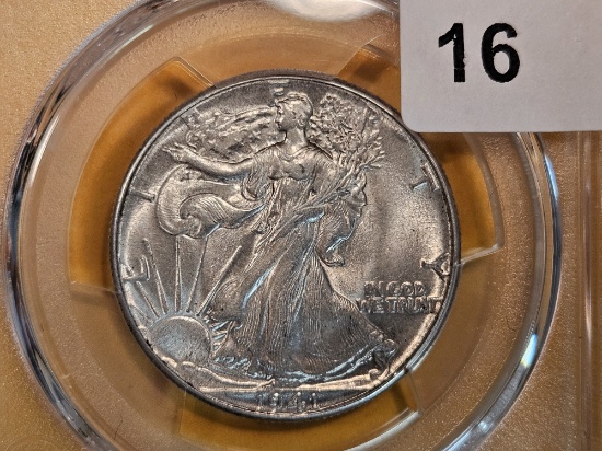 PCGS 1941 Walking Liberty Half Dollar in About Uncirculated 58