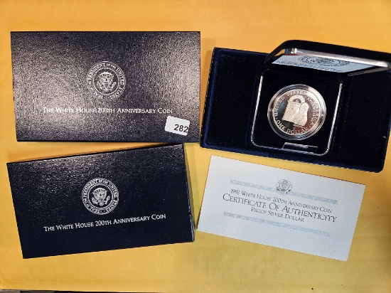 1992 White House 200th Proof Deep Cameo Commemorative Silver Dollar