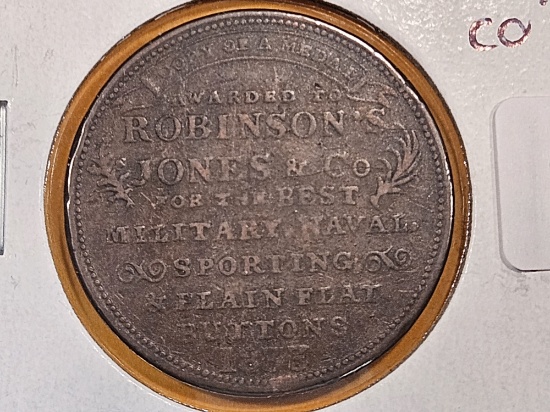 1833 Hard Times Token Merchant's Store Card in Extra Fine