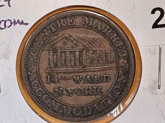 1837 Hard Times Token in Extra Fine plus