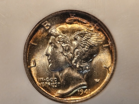 GEM! NGC 1941-S Mercury Dime in Mint State 65