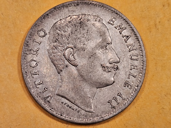 1906-R Italy 1 lira in Extra Fine
