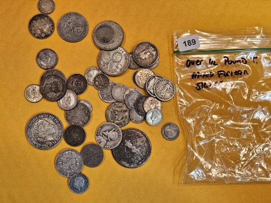 OVER ONE HALF-POUND of mixed world SILVER coins