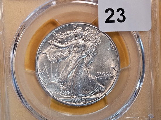 PCGS 1944 Walking Liberty Half Dollar in About Uncirculated 55