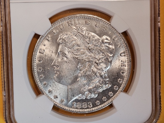 NGC 1883-O Morgan Dollar in Mint State 63