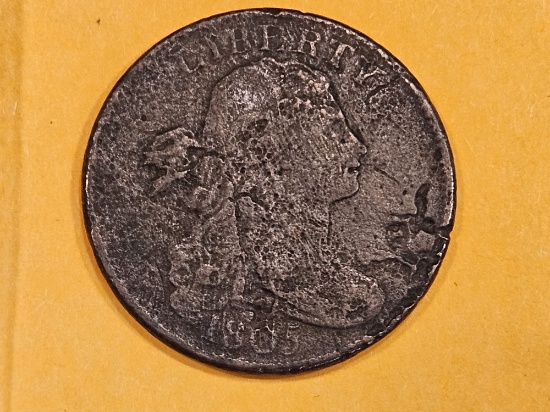 1805 Draped Bust Large Cent in Very Fine - details