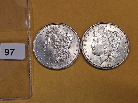 1899-O and 1904-O Morgan Dollars
