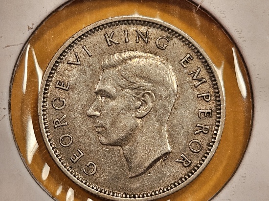 1939 New Zealand silver 6 pence