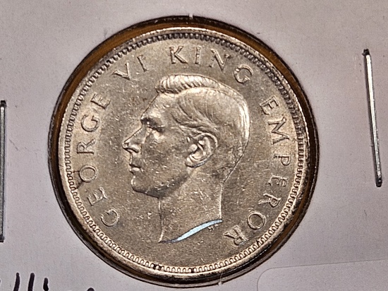 Brilliant Uncirculated 1941 New Zealand shilling