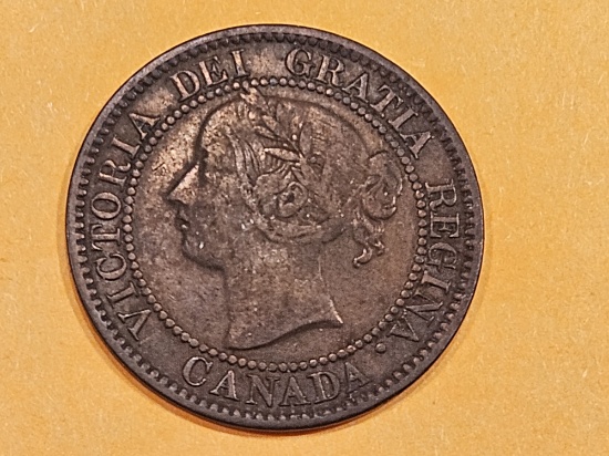* Semi-Key 1858 Canada one Cent in Very Fine