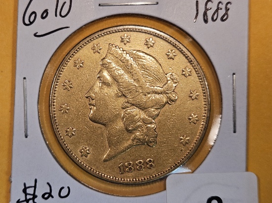 GOLD! 1888 Gold Liberty Head Twenty Dollar Double Eagle
