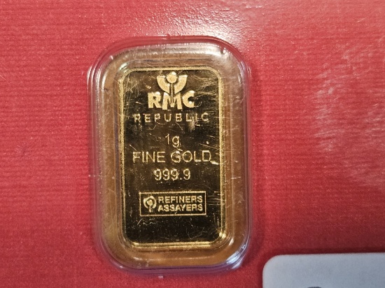 GOLD! RMC one gram .9999 fine gold bar