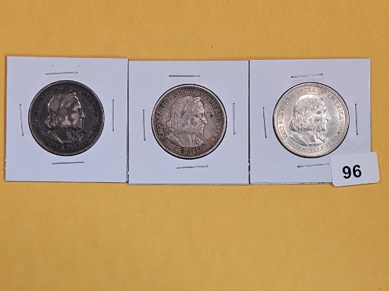 Three 1893 Columbian Commemorative silver Half Dollars
