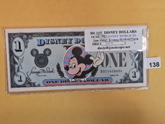 DISNEY DOLLAR! 1987-D One Dollar Uncirculated