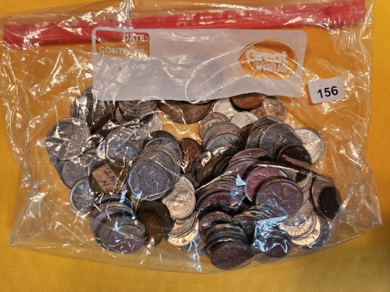 ONE POUND of mixed world coins