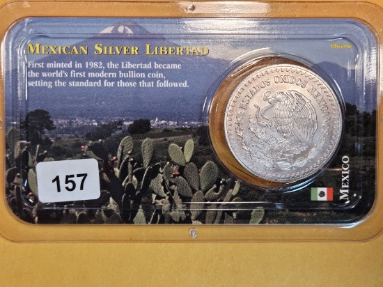 GEM Brilliant uncirculated 1995 Mexico Silver Onza