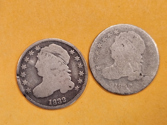 1832 and 1833 Capped Bust Dimes