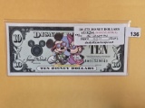 DISNEY DOLLAR! 2001-A Ten Dollar in About Uncirculated