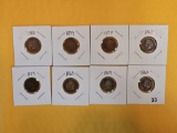 Eight mixed Indian Cents