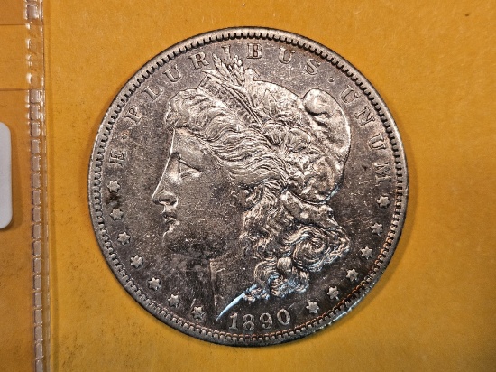 1890-S Morgan Dollar in Brilliant About Uncirculated