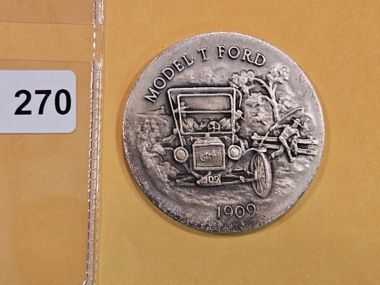 Model T Ford .999 fine silver art round