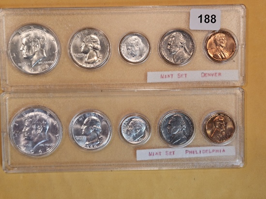 Brilliant Uncirculated 1964 P and D Silver Year Set