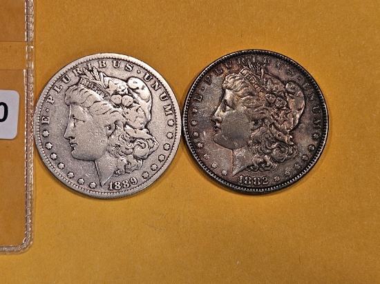 1889-O and 1882 Morgan Dollars