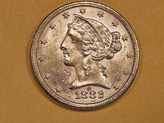 GOLD! Brilliant Uncirculated 1881 Liberty Head Gold Five Dollars