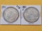 Two About Uncirculated Morgan Silver Dollars