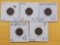 Five Indian Head Cents