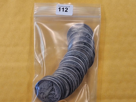 Twenty Mixed Silver Half Dollars