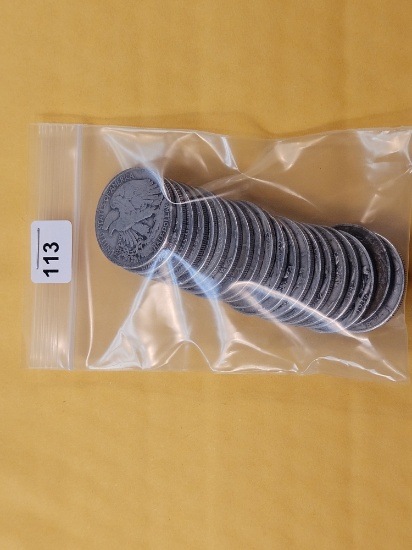 Twenty Mixed Silver Half Dollars