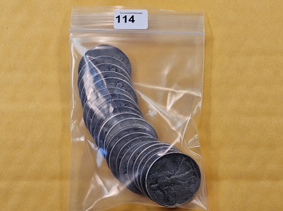 Twenty Mixed Silver Half Dollars
