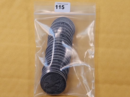 Twenty Mixed Silver Half Dollars
