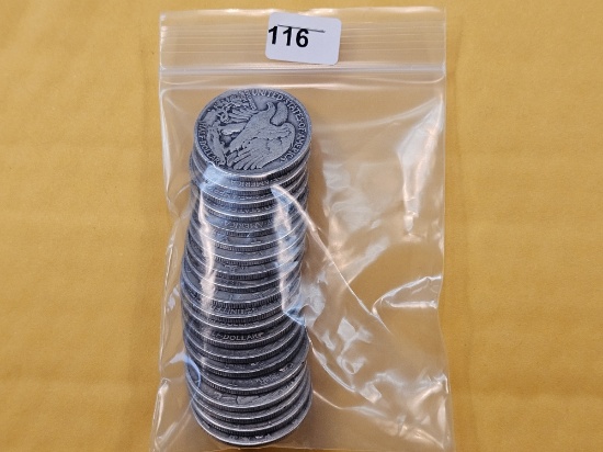 Twenty Mixed Silver Half Dollars